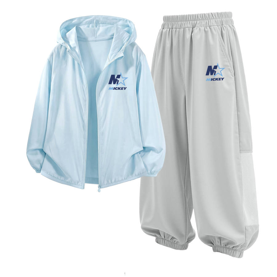 Disney Kids Casual Sportswear Hooded Non Detachable Thin Stretch Sun Protection
