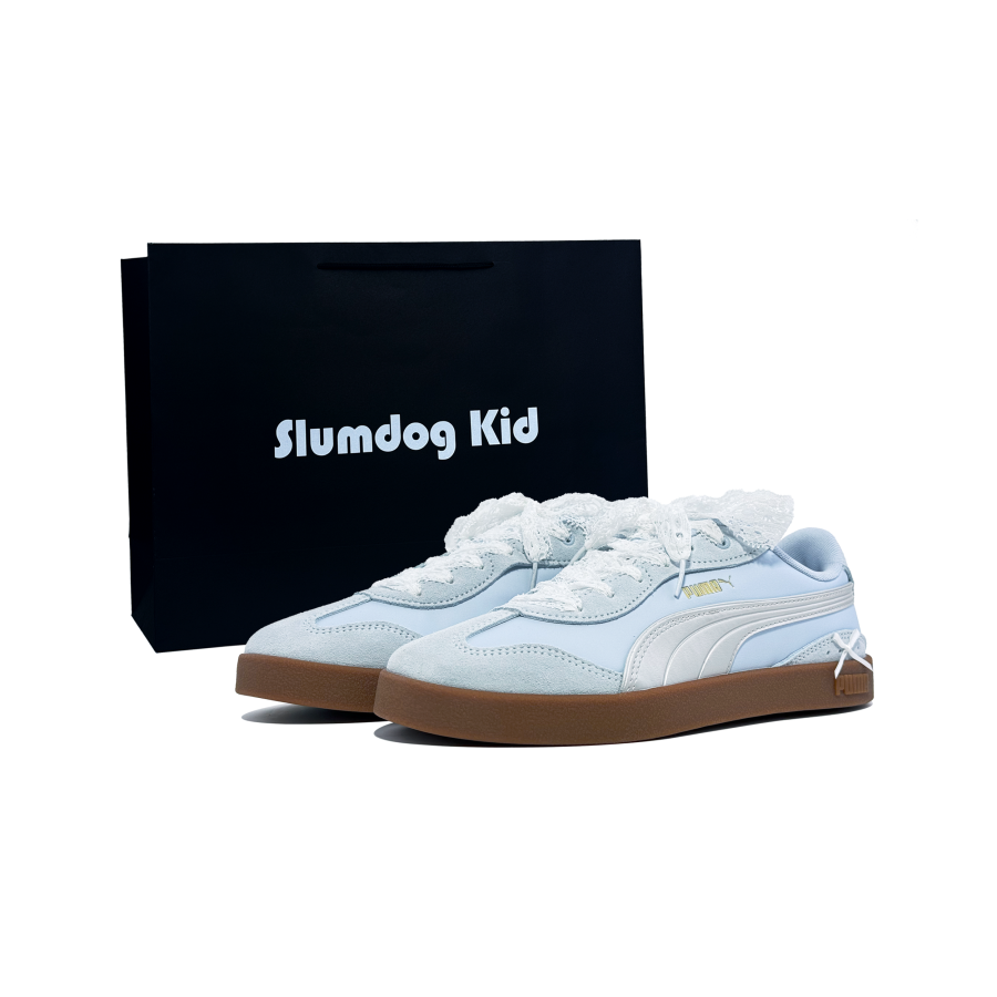 PUMA German Army Trainers Women's Low Top Blue/Silver