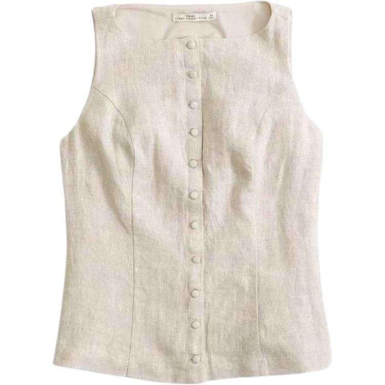 Abercrombie&Fitch Tank Tops Women's Beige Straight Fit