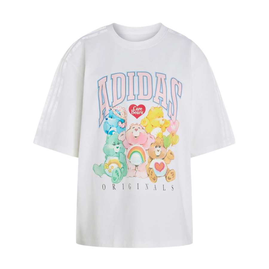 Adidas Originals X CARE BEARS T Shirts Women's White/Yellow/Pink/Blue Crew Neck Moderate