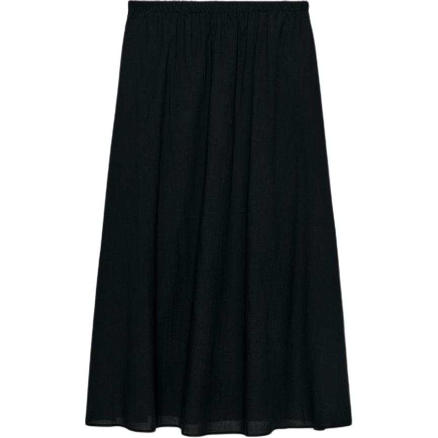 ZARA ZW Casual Long Skirts Women's Black Moderate A Line Skirt