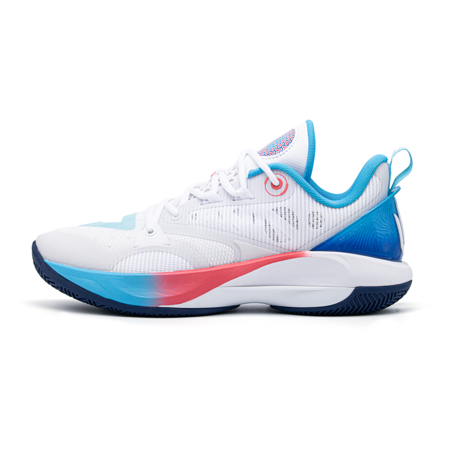 PEAK Taichi Wiggins Talent 1 Cushioning, Wear Resistant Low top Basketball Shoes Unisex White Blue