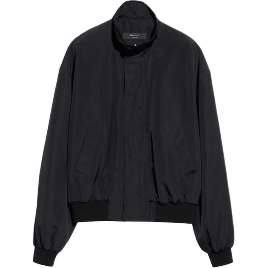 GUCCI Jackets Men's Black Turtleneck Moderate Straight Fit