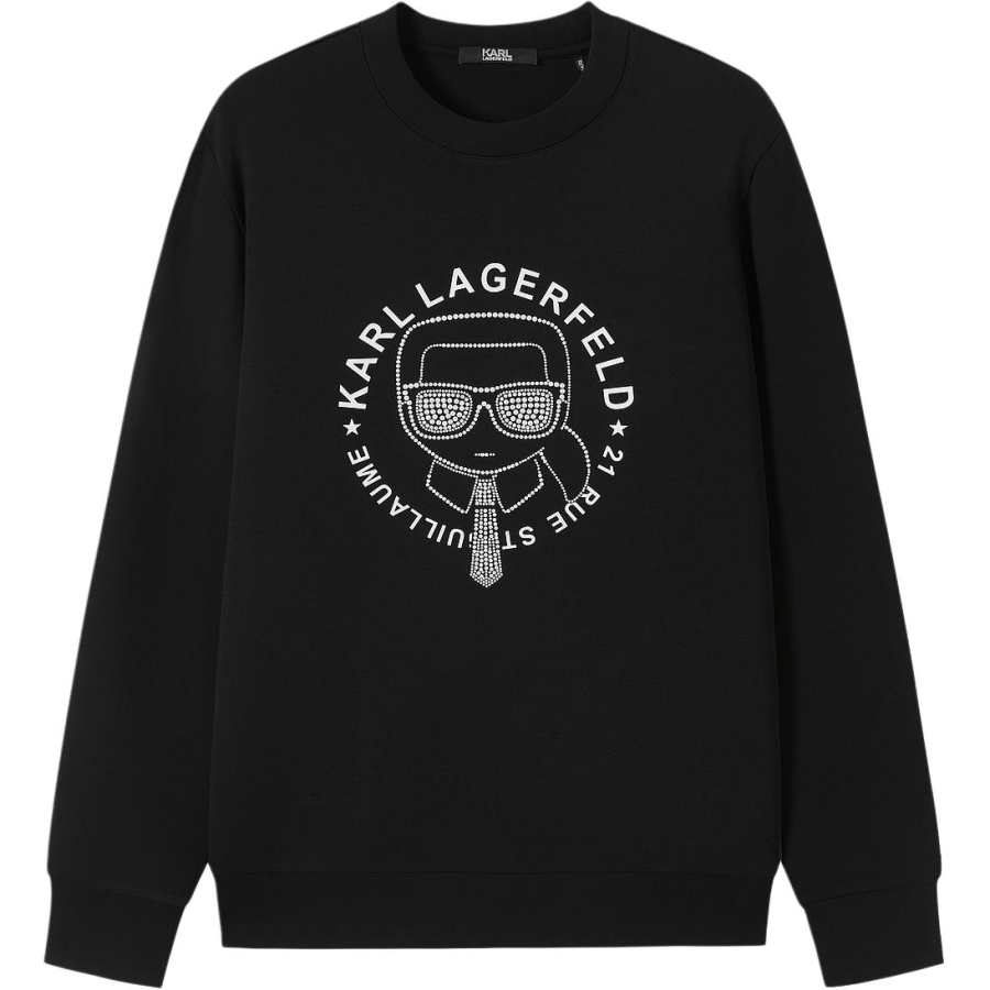 KARL LAGERFELD / Karl Lagerfeld Jeans Sweatshirts Men's Black Crew Neck Moderate Straight Fit