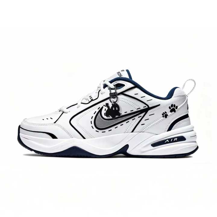 Nike Nike Air Monarch 4 Pixel Cat Paw 7L Slip Resistant Abrasion Resistant Low top Chunky Sneakers Unisex Black White