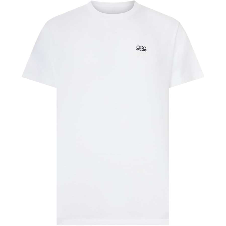 LOEWE T Shirts Men's White Crew Neck Thin Straight Fit