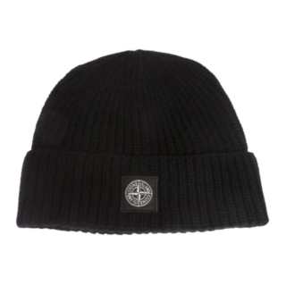 STONE ISLAND Wool Blend Beanies Unisex Black