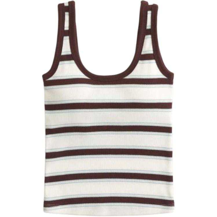 Abercrombie&Fitch Tank Tops Women's Stripes Crew Neck Other