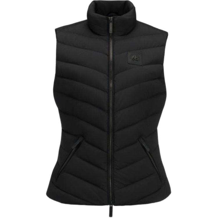 Moose Knuckles Down Jackets Women's Black Stand Collar Moderate Straight Fit