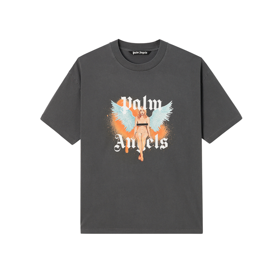 PALM ANGELS T Shirts Unisex Dark Gray Crew Neck Moderate Other