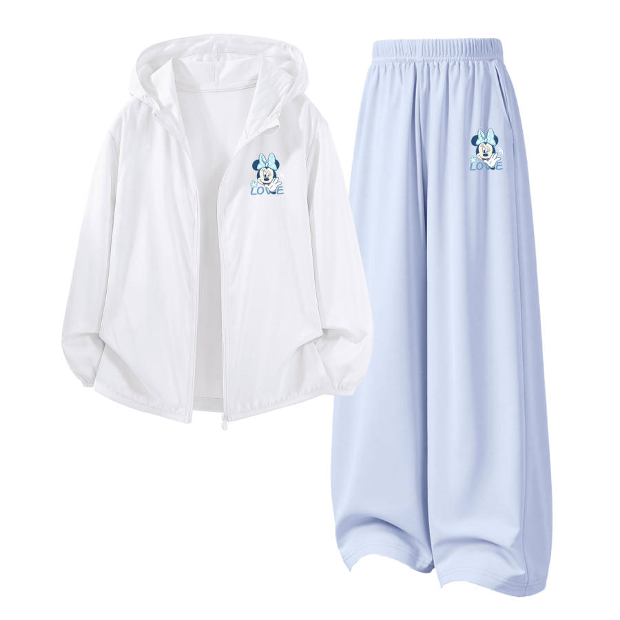 Disney Kids Casual Sportswear Hooded Non Detachable Thin Stretch Sun Protection