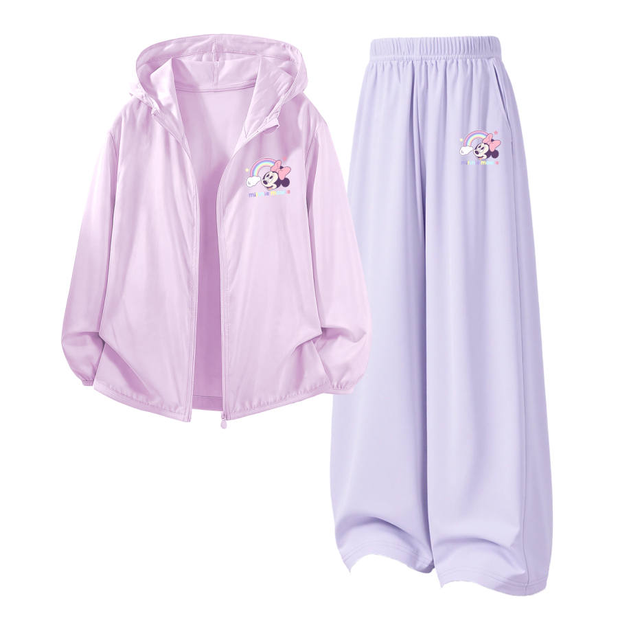 Disney Kids Casual Sportswear Hooded Non Detachable Thin Stretch Sun Protection