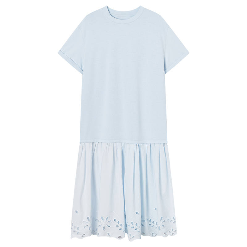 XIANGYING Short Sleeved Dresses Women's Blue Moderate