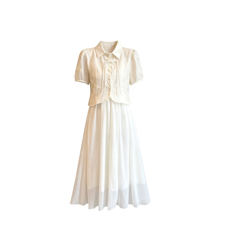 CPAURA Two Piece Skirt Sets Women's Camisole Thin Long Skirt