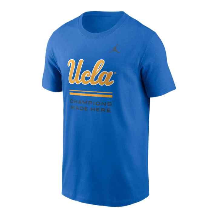 Jordan Jordan T Shirts Men's Signal Blue Crew Neck Moderate
