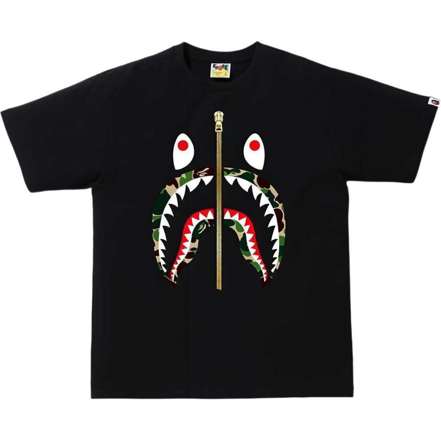 A BATHING APE A Bathing Ape zip shark short-sleeve T-shirt