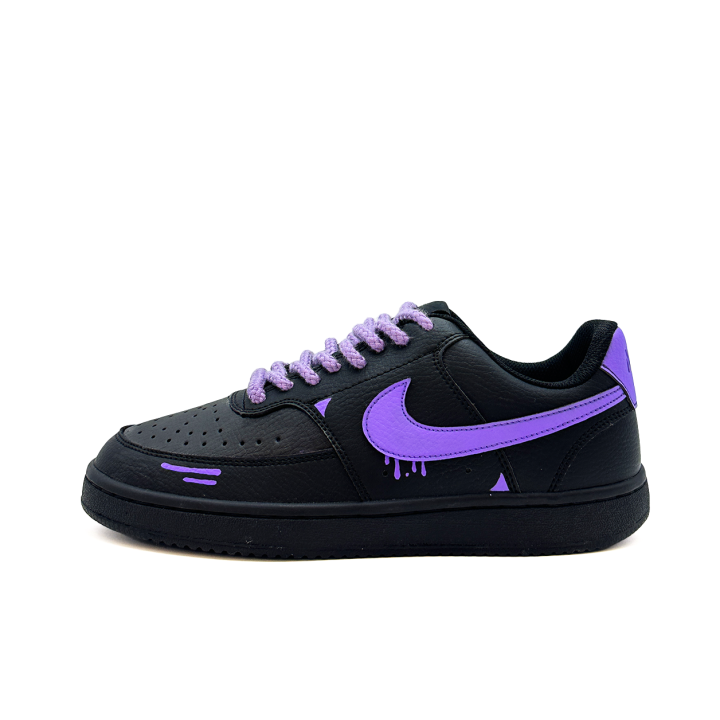 Nike Nike Court Vision Low Skateboard Shoes Unisex Low Top Black Purple Contrast