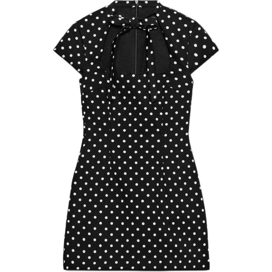 ZARA Short Sleeved Dresses Women's Black/White Moderate Short Skirt
