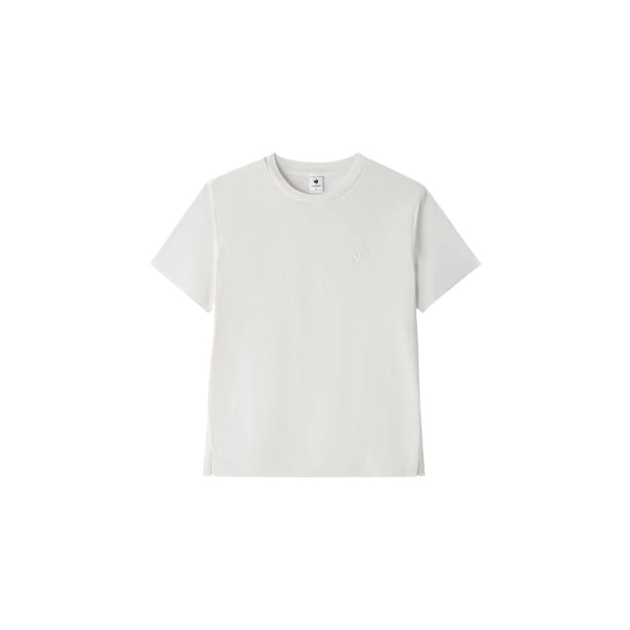 Le Coq Sportif T Shirts Women's Ivory White Crew Neck Moderate