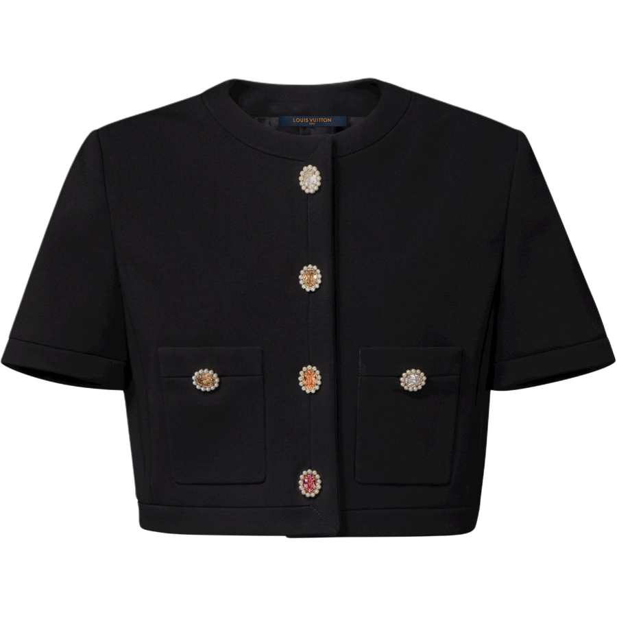 LOUIS VUITTON Jackets Women's Black Crew Neck Moderate Other