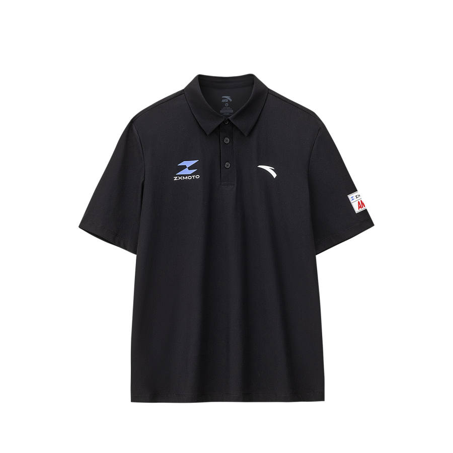 ANTA T Shirts Men's Engine Black 1 Polo Collar