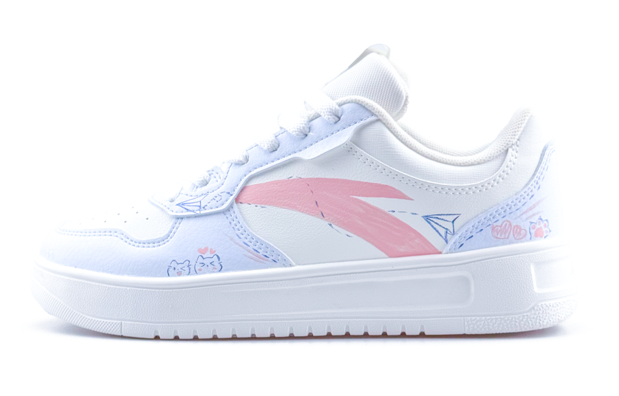 Anta Easy Slip Resistant Cushioning Low top Skateboard Shoes Women's Pink Blue