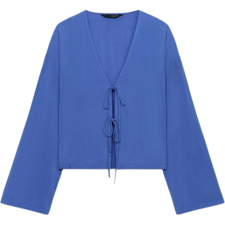 ZARA Shirts Women's Cobalt V Neck Moderate