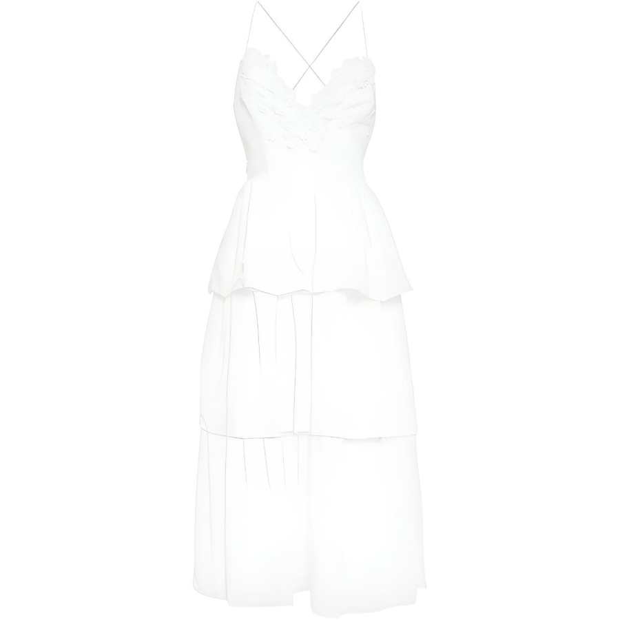 Self-portrait Self portrait Floral Appliqué Layered Midi Dress