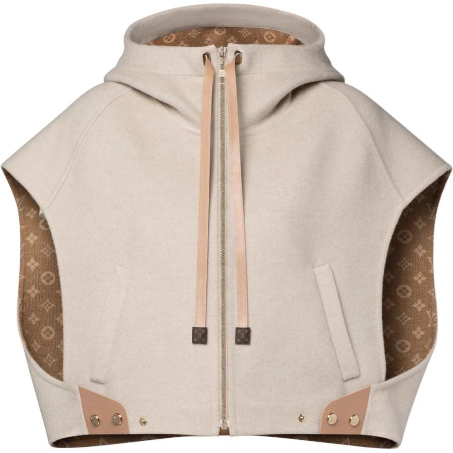 LOUIS VUITTON Jackets Women's Khaki Hooded Non Detachable Moderate Other