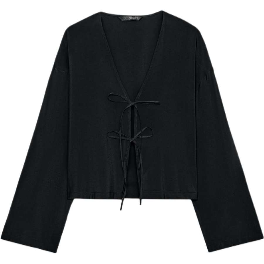 ZARA Shirts Women's Black V Neck