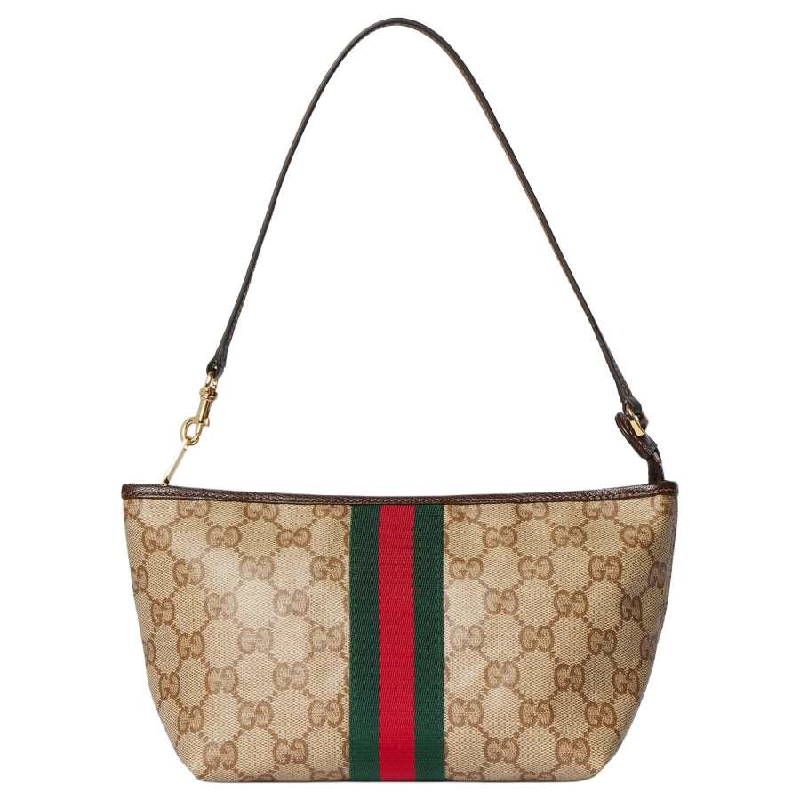 GUCCI Artificial Leather Shoulder Bag Small Women's Brown