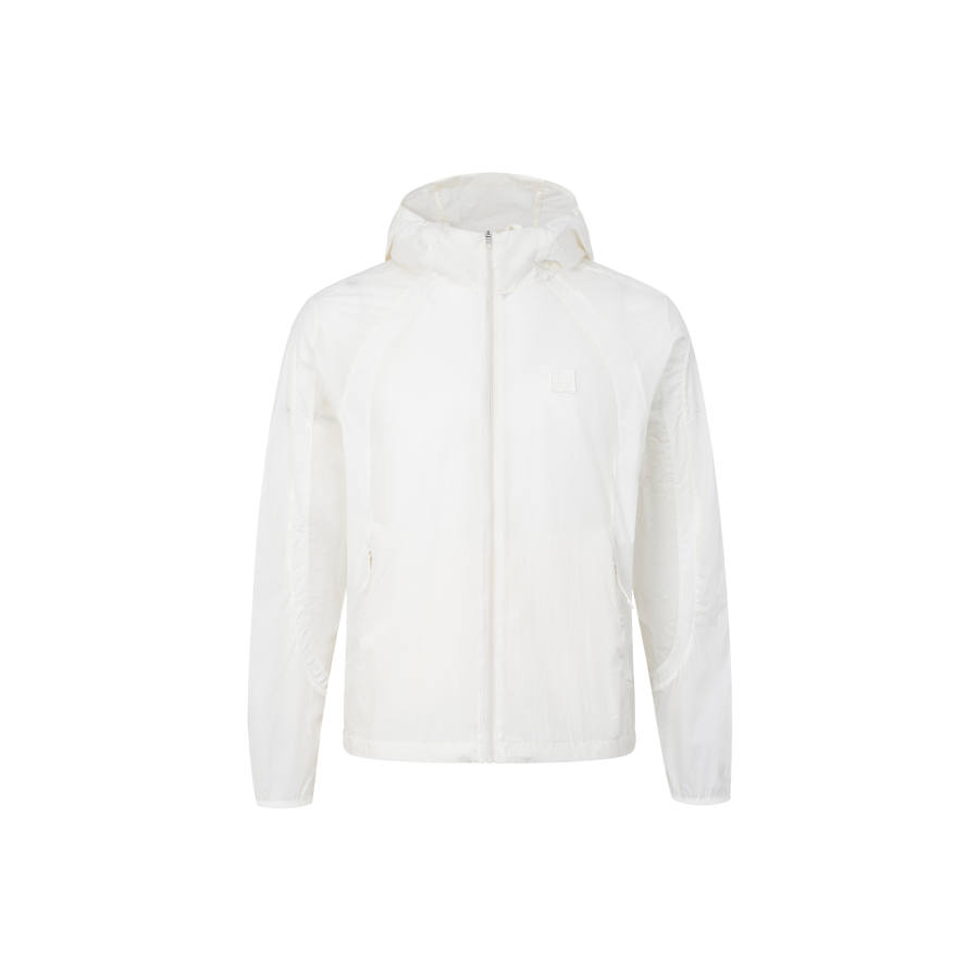 Li-Ning Li Ning Jackets Unisex Ivory Hooded Non Detachable Moderate Straight Fit