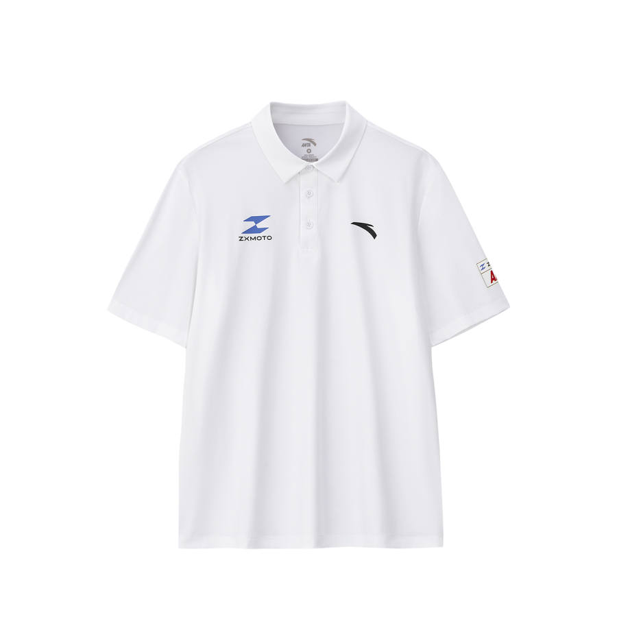 ANTA T Shirts Men's Speed White 3 Polo Collar