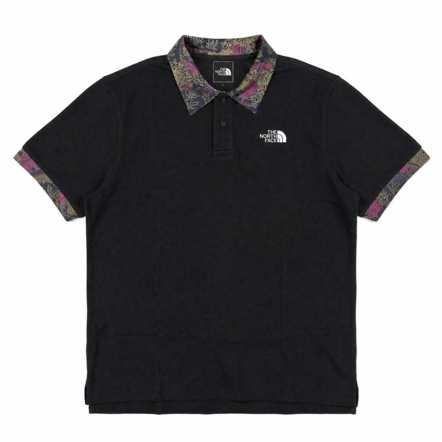 THE NORTH FACE Polo Shirts Unisex Cosmic Black Polo Collar Moderate Straight Fit