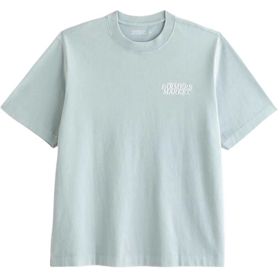 Abercrombie&Fitch T Shirts Men's Light Blue Crew Neck
