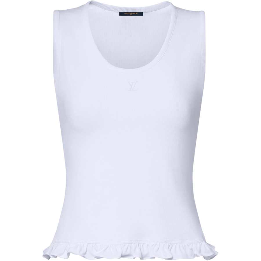 LOUIS VUITTON Tank Tops Women's White Crew Neck Moderate Other