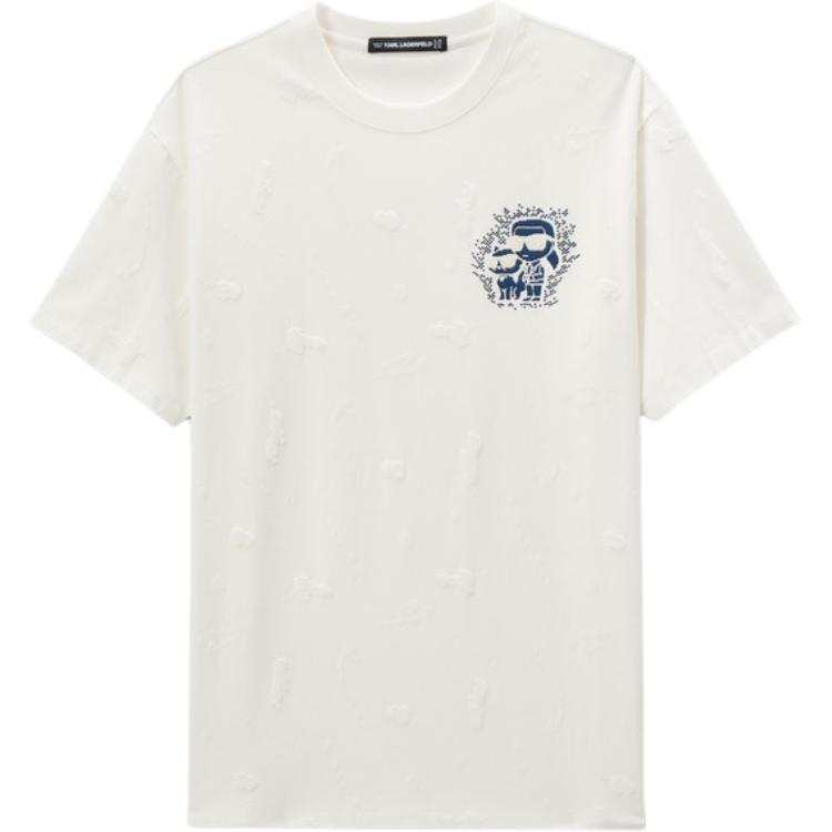 KARL LAGERFELD / Karl Lagerfeld Jeans T Shirts Men's White Crew Neck Moderate