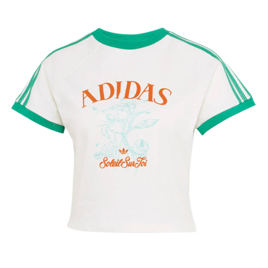 Adidas Originals T Shirts Women's Jade White Crew Neck Moderate