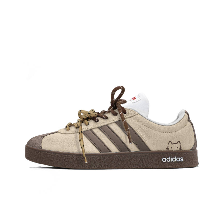 Adidas Adidas Vl Court Classic German Army Trainers Unisex Low Top Beige Brown Multicolor