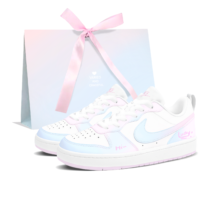 Nike Nike Court Borough Skateboard Shoes Unisex Low Top White/Blue/Pink