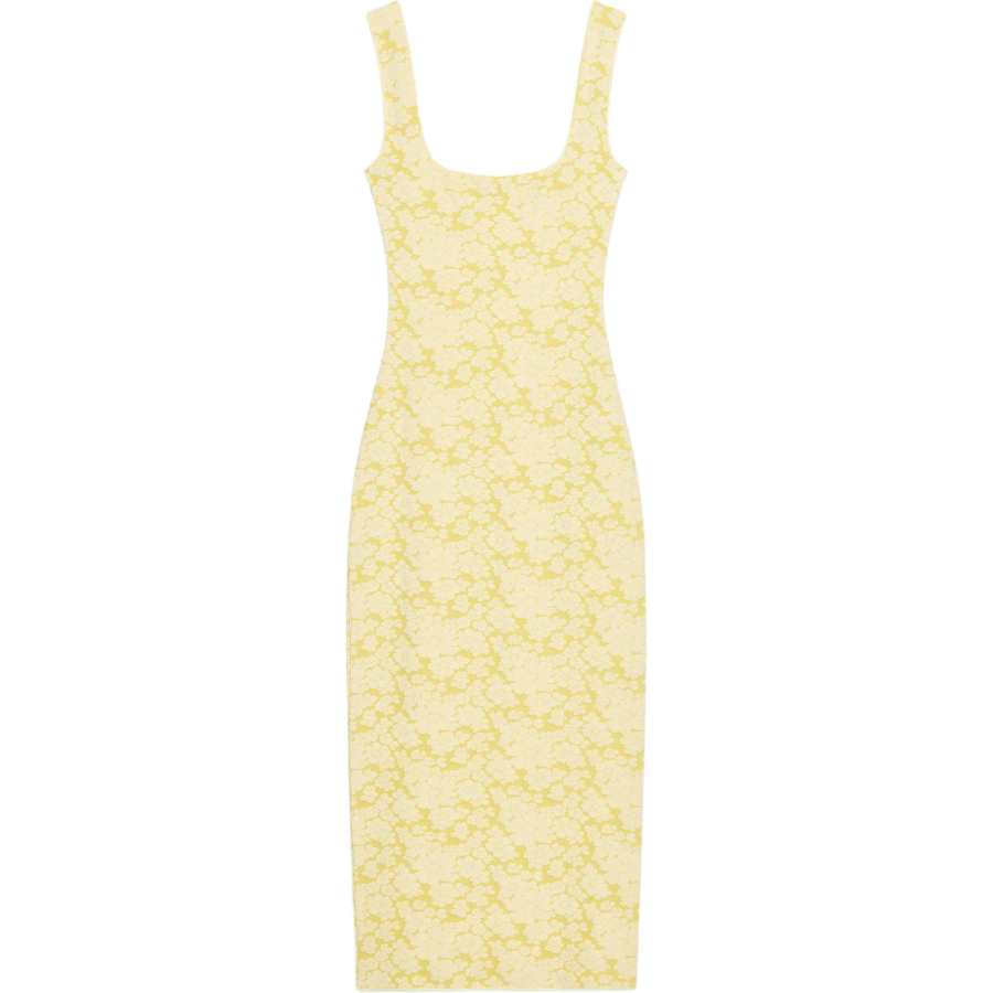 ZARA Sleeveless Dresses Women's Yellow Square Collar Moderate Long Skirt