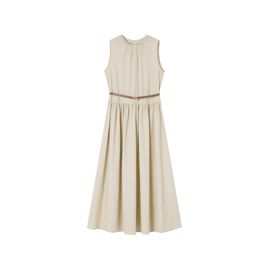 XIANGYING Sleeveless Dresses Women's Khaki Moderate