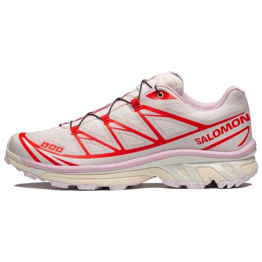 SALOMON XT 6 Running Shoes Unisex Low Top Beige Pink