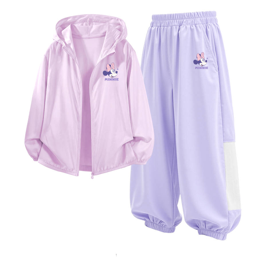 Disney Kids Casual Sportswear Hooded Non Detachable Thin Stretch Sun Protection