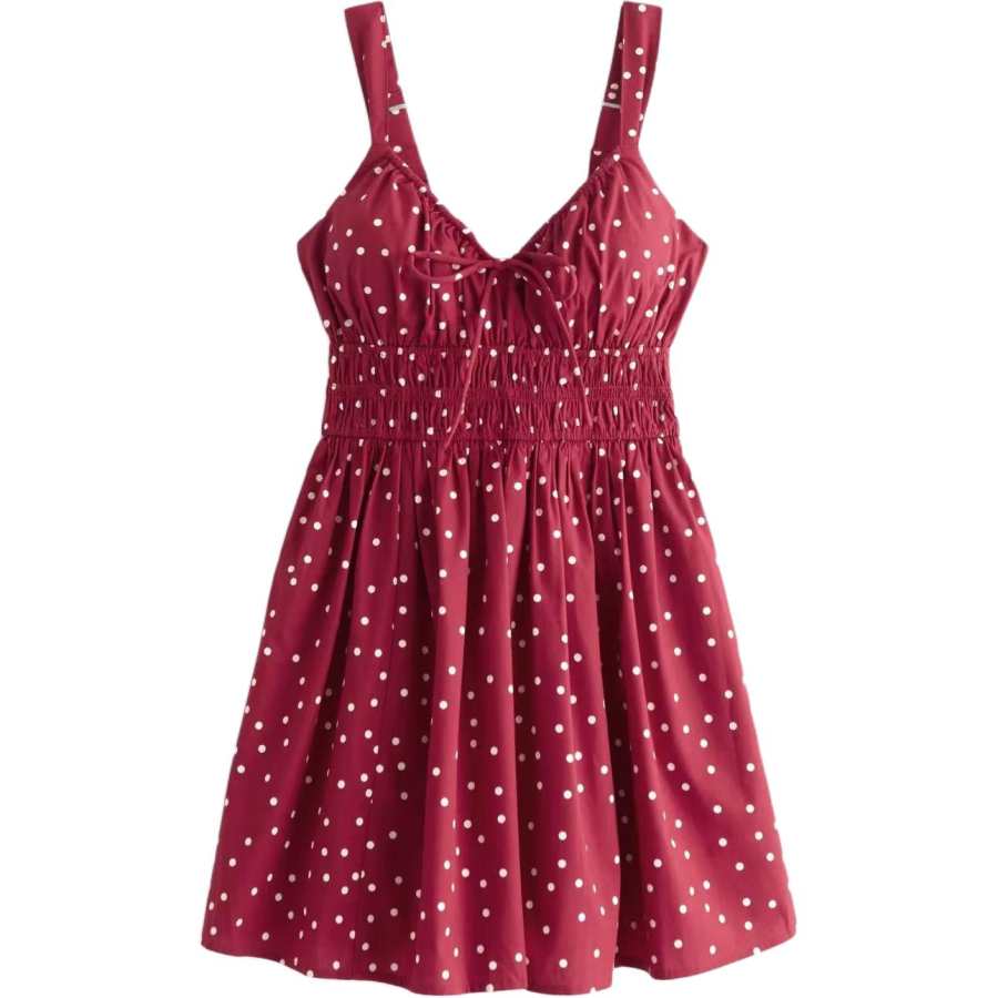 Abercrombie&Fitch Sleeveless Dresses Women's Red Camisole Moderate Midi Skirt