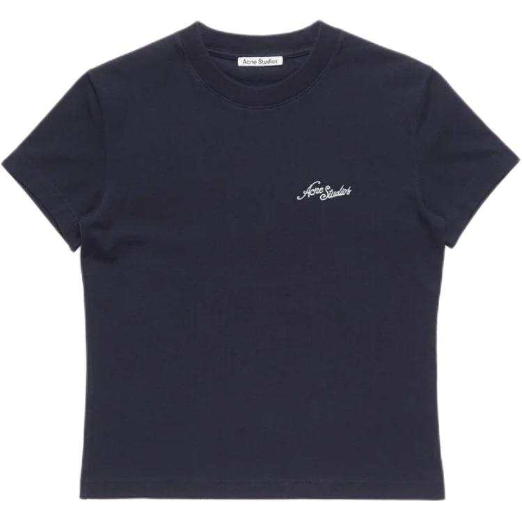 Acne Studios T Shirts Unisex Dark Marine Blue Crew Neck