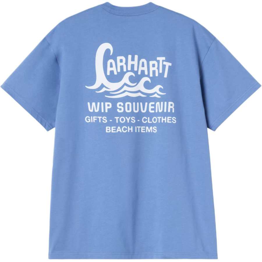 Carhartt WIP T Shirts Unisex Curacao Blue Crew Neck