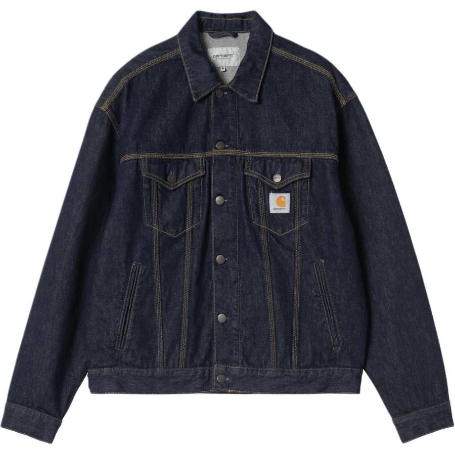 Carhartt WIP Denim Jackets Unisex Indigo Lapel Thickened Straight Fit