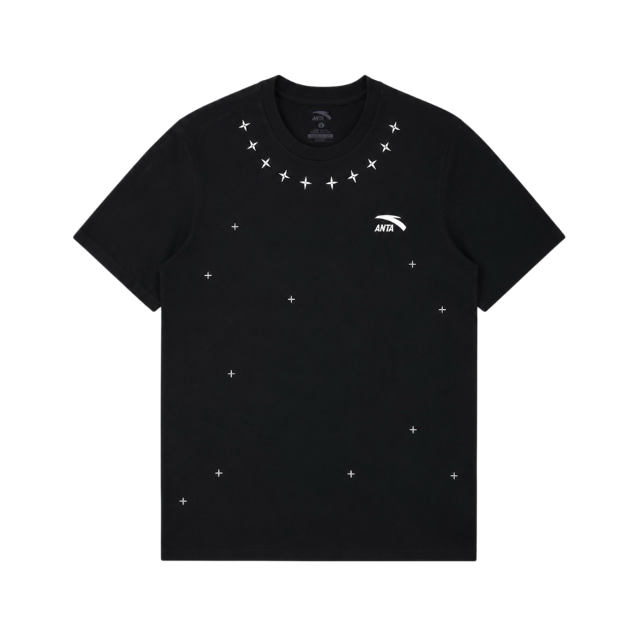 ANTA T Shirts Unisex Black Crew Neck Moderate