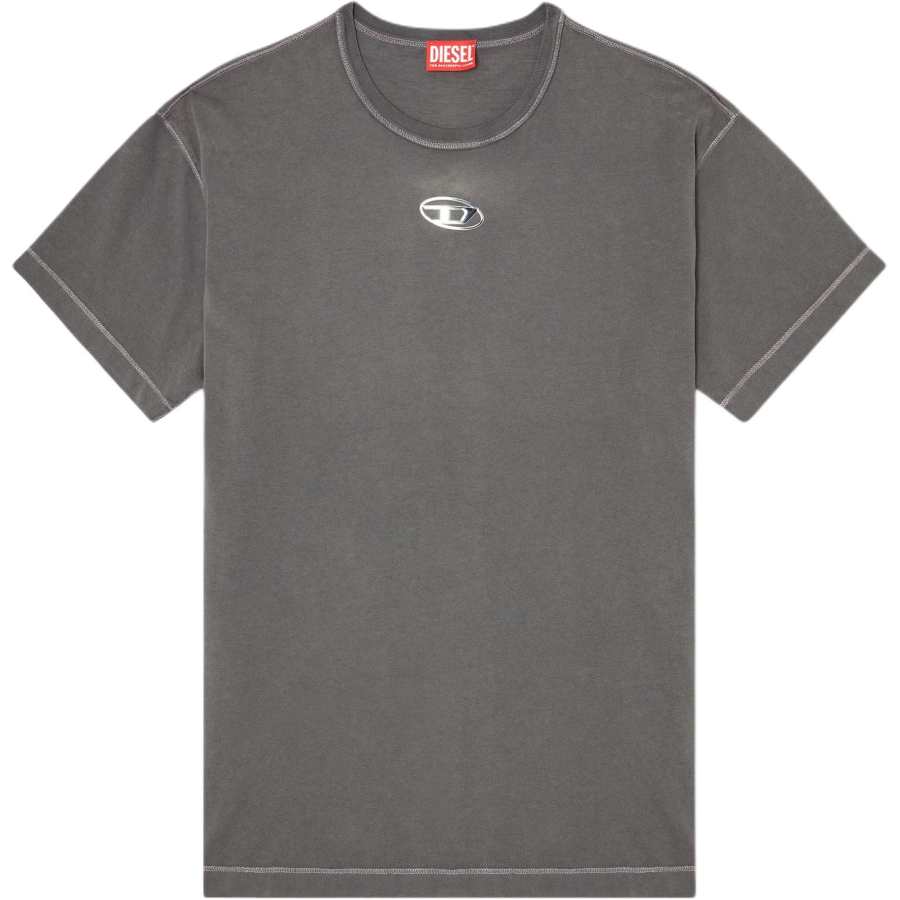 DIESEL T Shirts Men's Gray Crew Neck